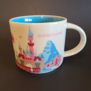 Starbucks DISNEY PARKS DISNEYLAND You Are Here Series Mug Cup  Blue 14oz EUC